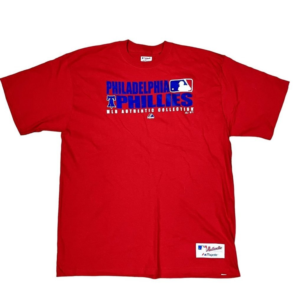 Majestic Philadelphia Phillies 100% Cotton Red T-Shirt Size XL